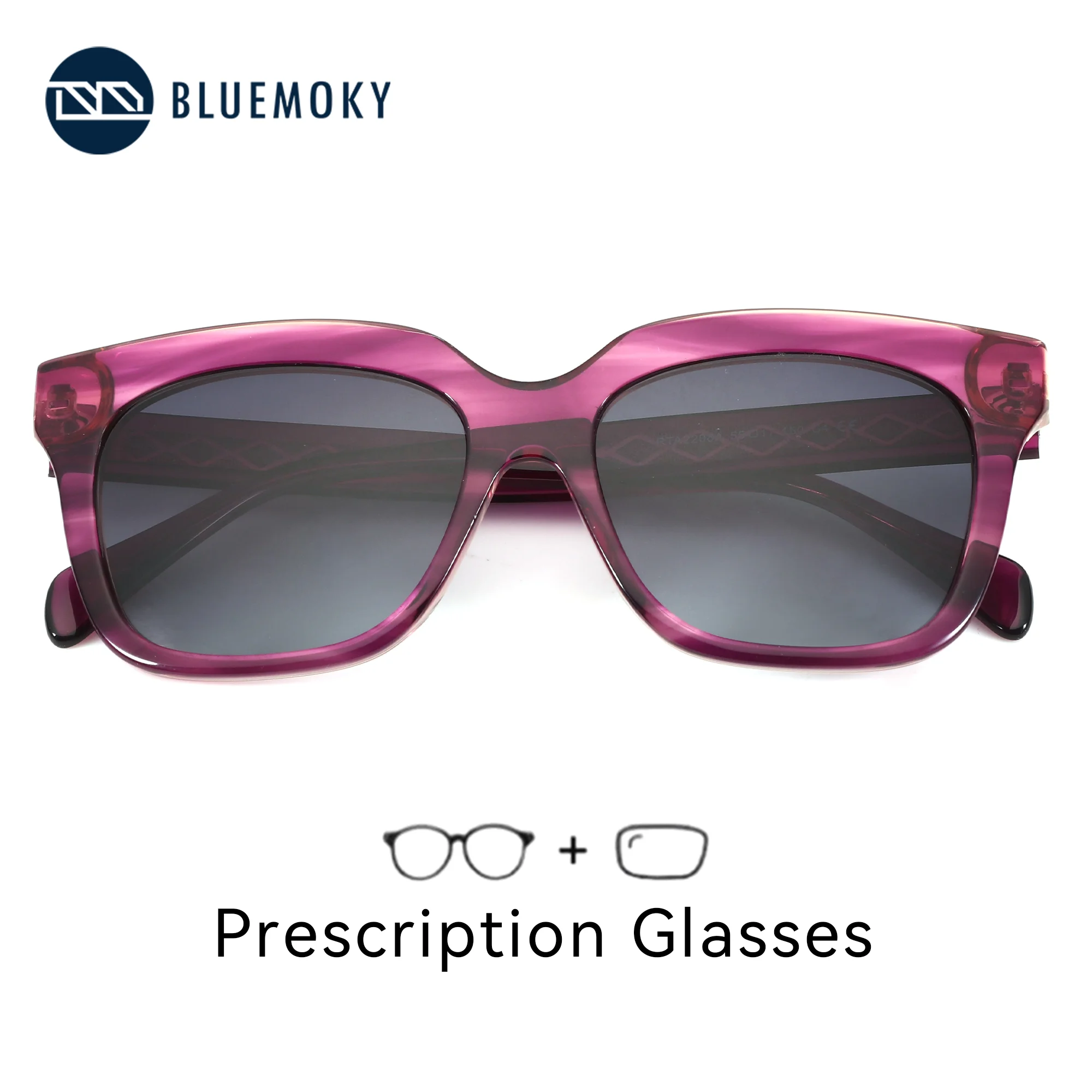 

BLUEMOKY M Size Butterfly Custom Prescription Sunglasses For Women Acetate UV400 Polarized Myopia Optical Sun Glasses