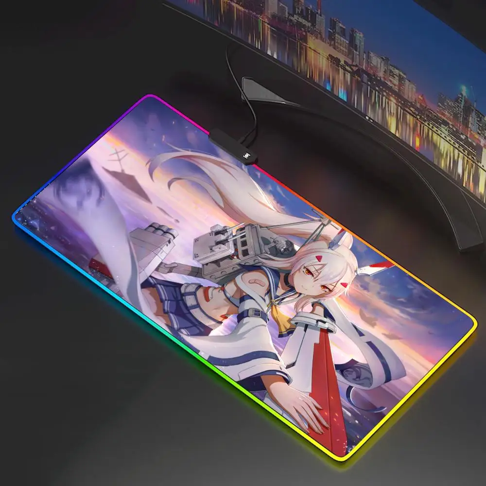 

Game Azur Lane Mouse Pad Mousepad Rgb Mouse Pad Gaming Backlight Pc Accessories anime Gamer Keyboard Backlit Mat Desk Protector Mats Xxl Large Anime