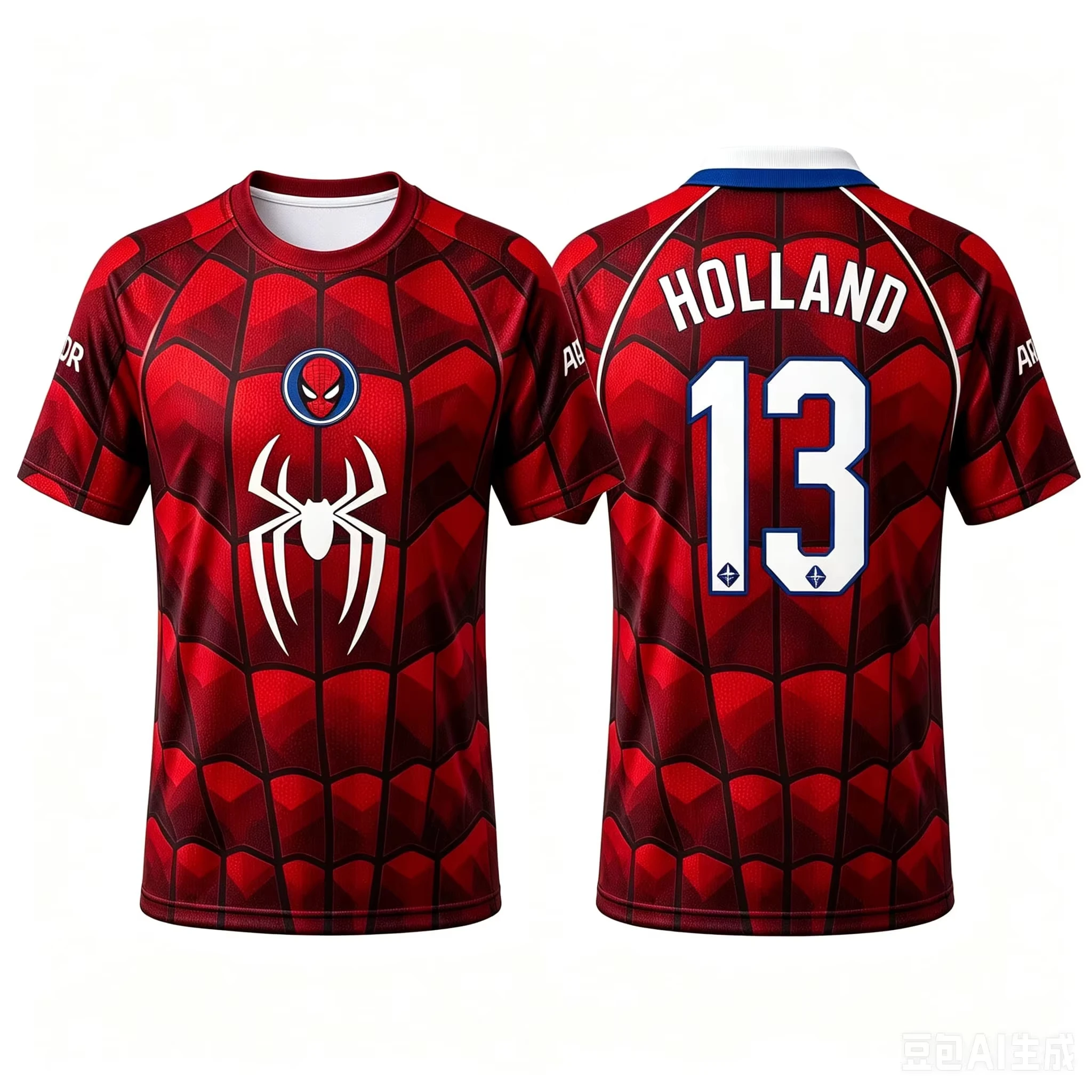 Family Matching Replica Neighborhood Hero Soccer Jersey,Hexagon Web‑Style Number 13 Mesh Sport Top for Adult Kids Fan Streetwear