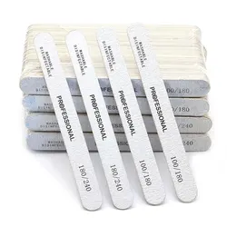 100Pcs Wooden Nail File Professional Sanding Buffer Files 100/180/240 Double Side For Salon Manicure Pedicure UV Gel Tips Tools