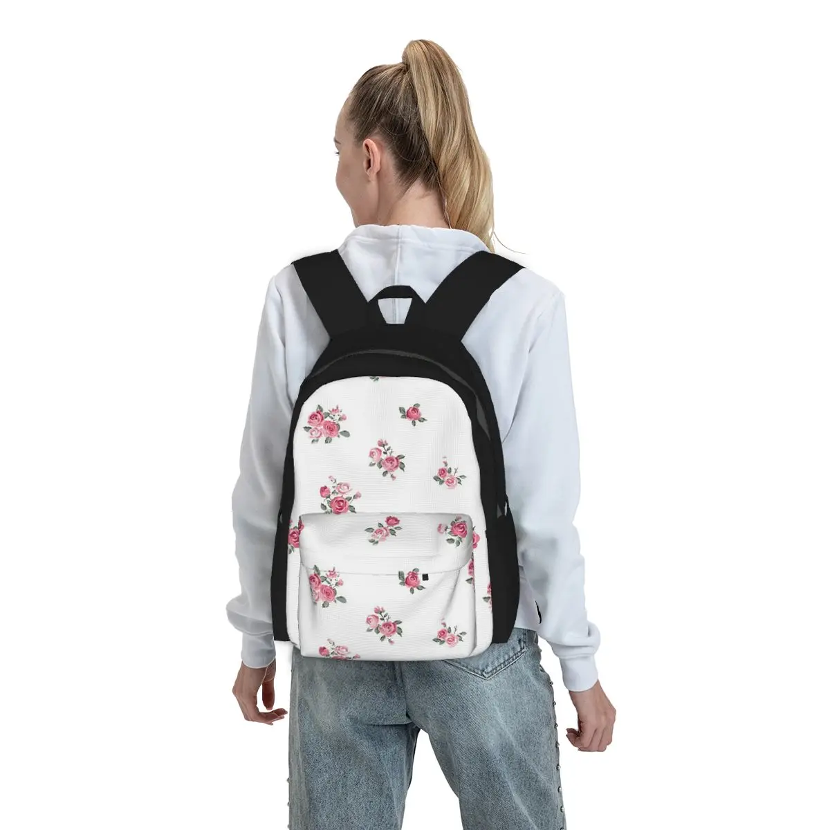 

Coquette Floral Pink Pattern Backpack Boys Girls BookBag Kids School Bag Laptop Shoulder Bags for Men Women