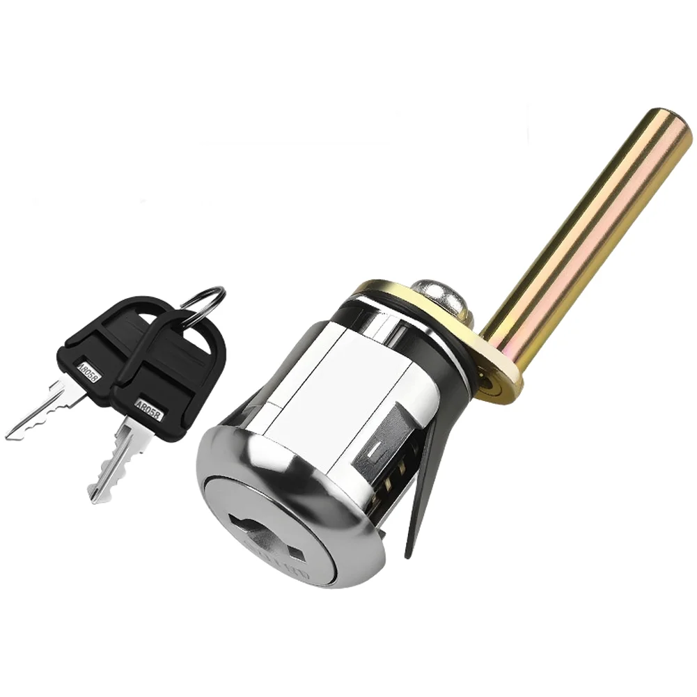 Rotary Latch Lock for Office Filing Cabinets Zinc Alloy Triple Drawer Lock with 2 Keys Silver Long Lasting Construction