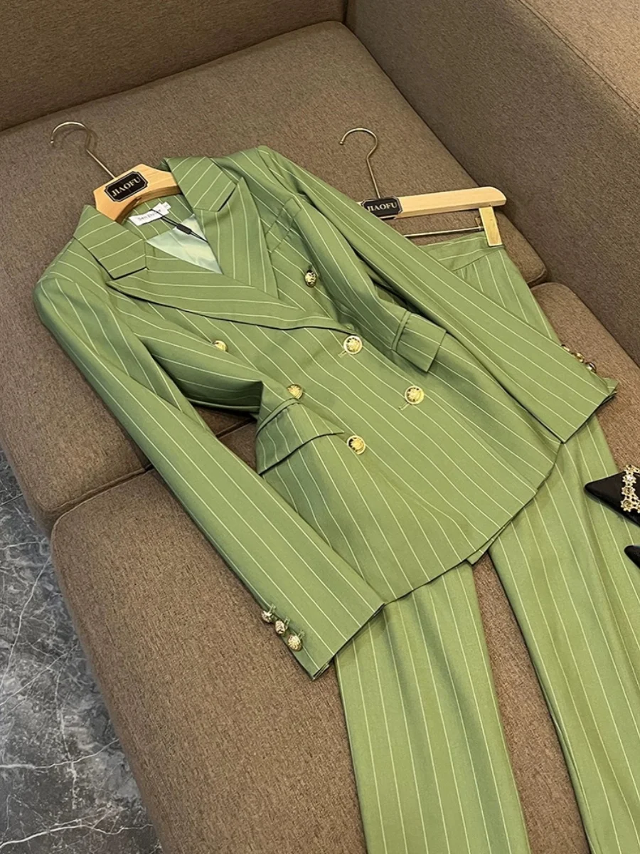 Ele Small Size Autumn Winter Suit Set Women's High-End Profional Faion Two-Piece Set Ladylike Commute Sle
