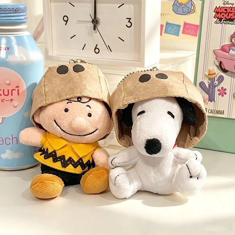Kawaii Snoopy Keychain Cartoon Plush Doll Keyring Car Pendant Backpack Ornament Pendant Daily Present Christmas Gift