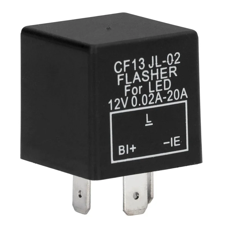 3 Pin Electronic Flasher Relay LED Turn Signal Light Control Flasher Normally Open DC 12V
