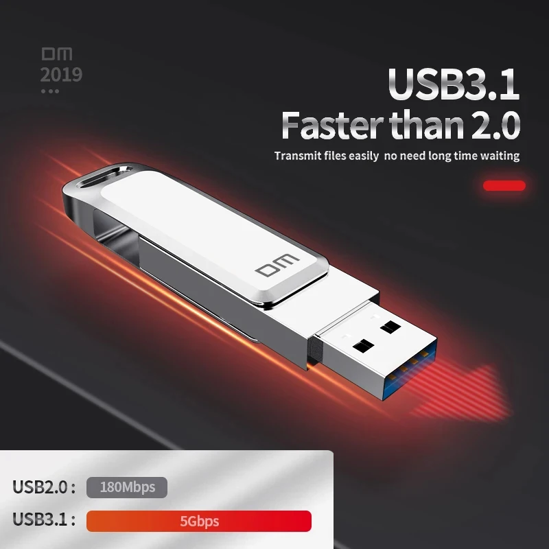 DM Type C USB3.0 Flash Drive  32GB 64G 128G 256G For Andriods Smart Phone Memory MINI Usb Stick PD168