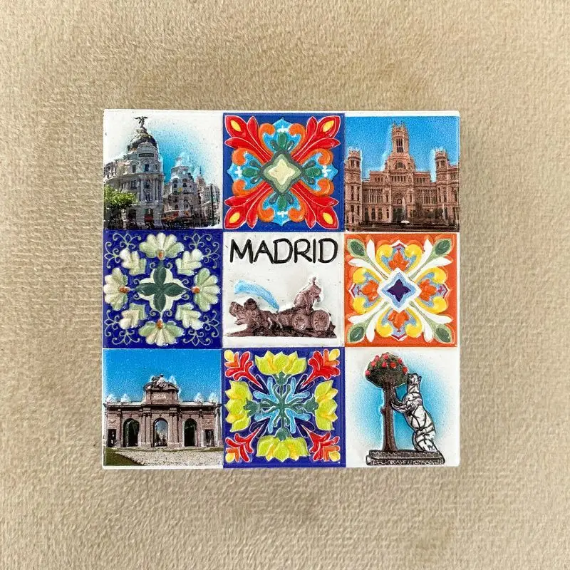 

Madrid Refrigerator Magnet Tile - City Architecture Landmark Tourist Souvenir Decorative Gift