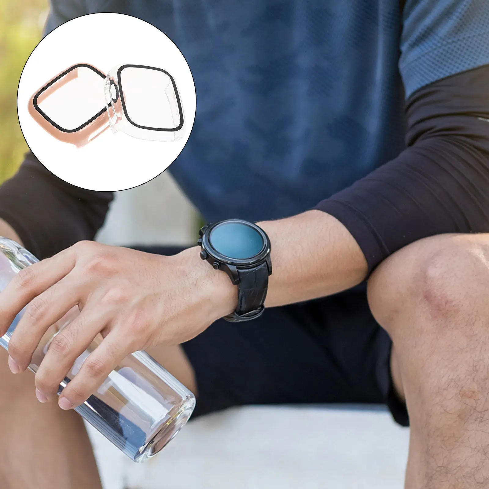 2Pcs Watch Protector Watch Cover Anti-Scratch Full Edge Coverage Modern Design Easy on Off No Strap Removal