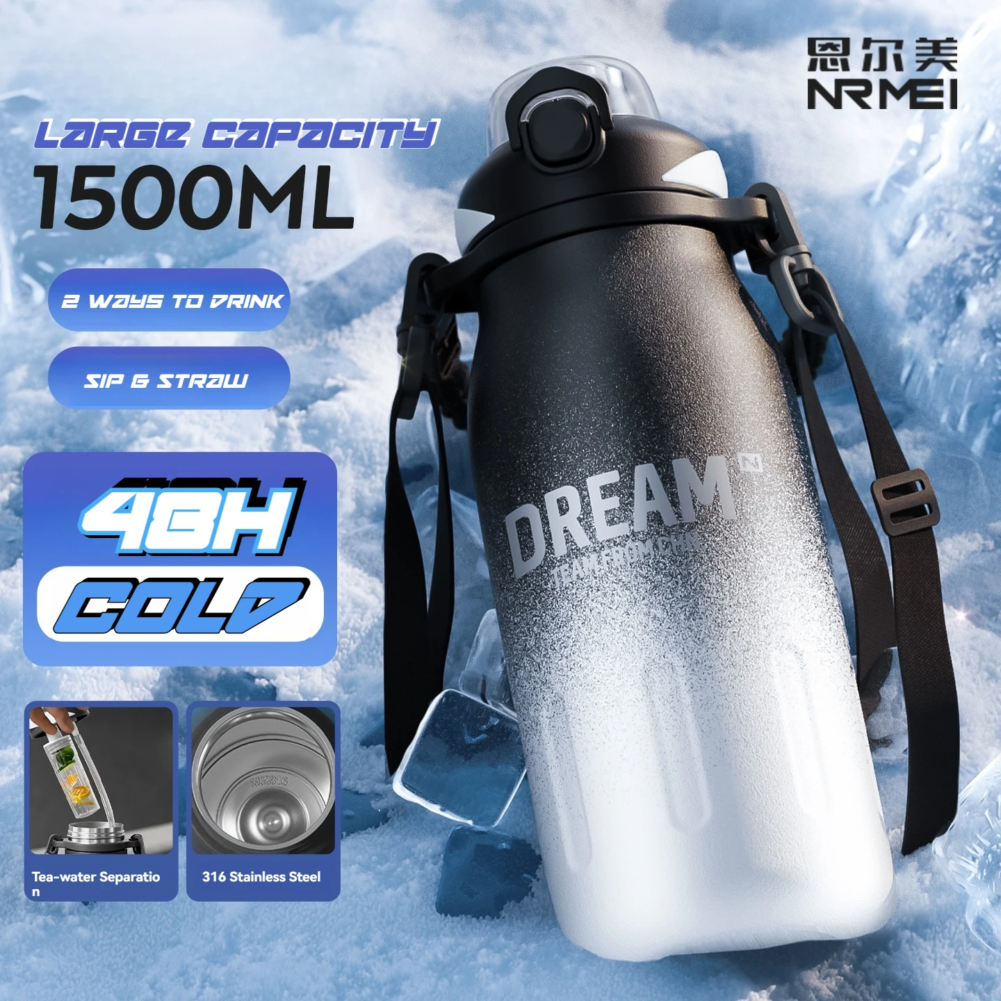 

Straw Water Bottle Tumbler Cup Sus316 Stainless Steel Insulated Portable Thermos Outdoor Drinkware Sports Vacuum Mug Camping Gym
