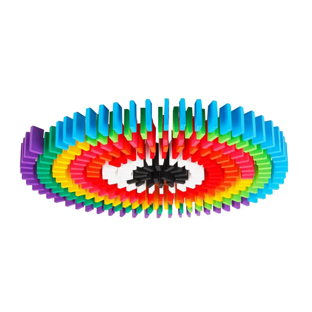 

200Pcs Domino Kids Rainbow Colored Wooden Bricks Educational Early Learning Christmas Gift Set Balance Games Domino Blocks Set