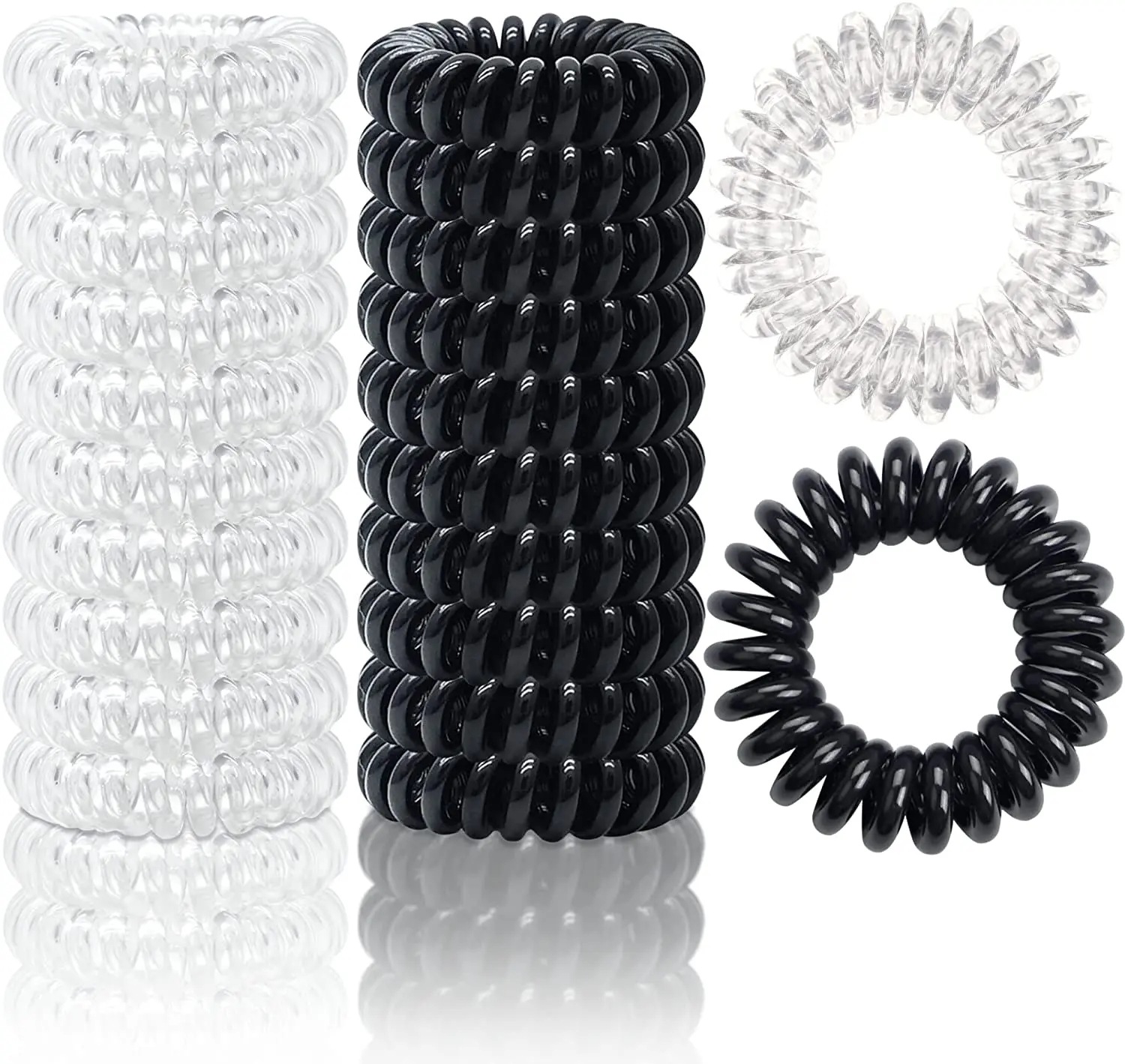 50 szt. Duże spiralne gumki do włosów 30mm, spiralne gumki do włosów, gumki do włosów typu spiralka, gumki do włosów w kształcie kabla telefonicznego, bezśladowe, mocne, wodoodporne.