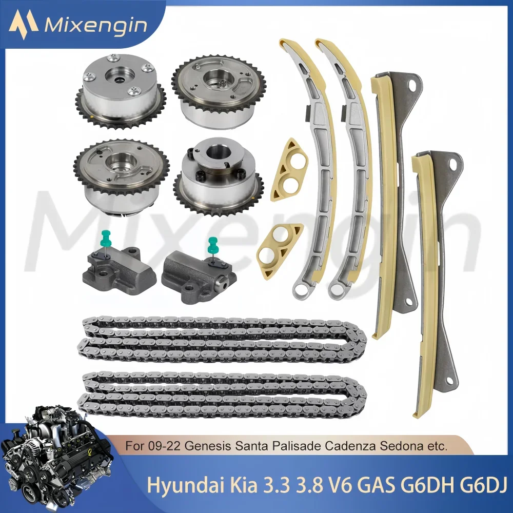 

Auto Timing Chain Kit With VVT Gear Fit 09-22 3.3 3.8 V6 GAS G6DH G6DJ For Hyundai Genesis Santa kia Cadenza Sedona 24350-3CGA1