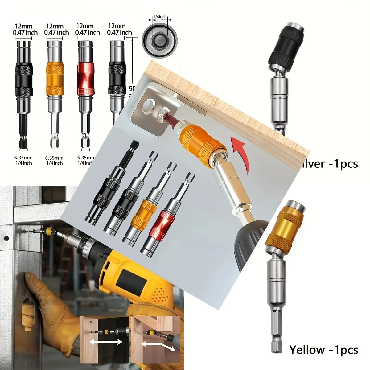 AliExpress – Drill Conversion Adapter Shaft High Strength Electric Drill Adapter Shaft Power Tool Accessory Wear Resistant Universal Fit