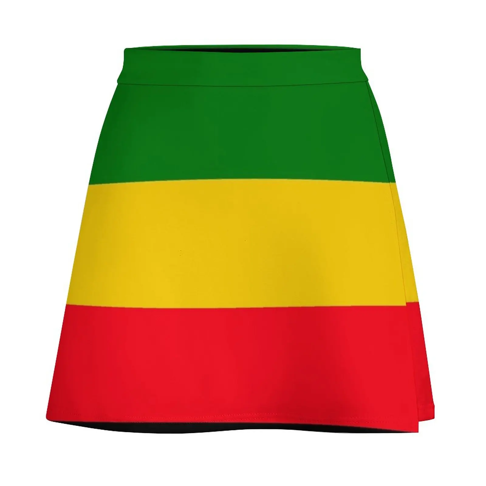 Green, Yellow and Red Rasta Flag Mini Skirt womans clothing Woman skirts night club women Mini Skirt