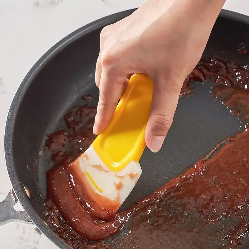 1/3 Silicone Tableware Cleaning Scraper Cleaning Spatula Cake Baking Scraper Pastry Small Tool Kitchen Cleaning Scraper