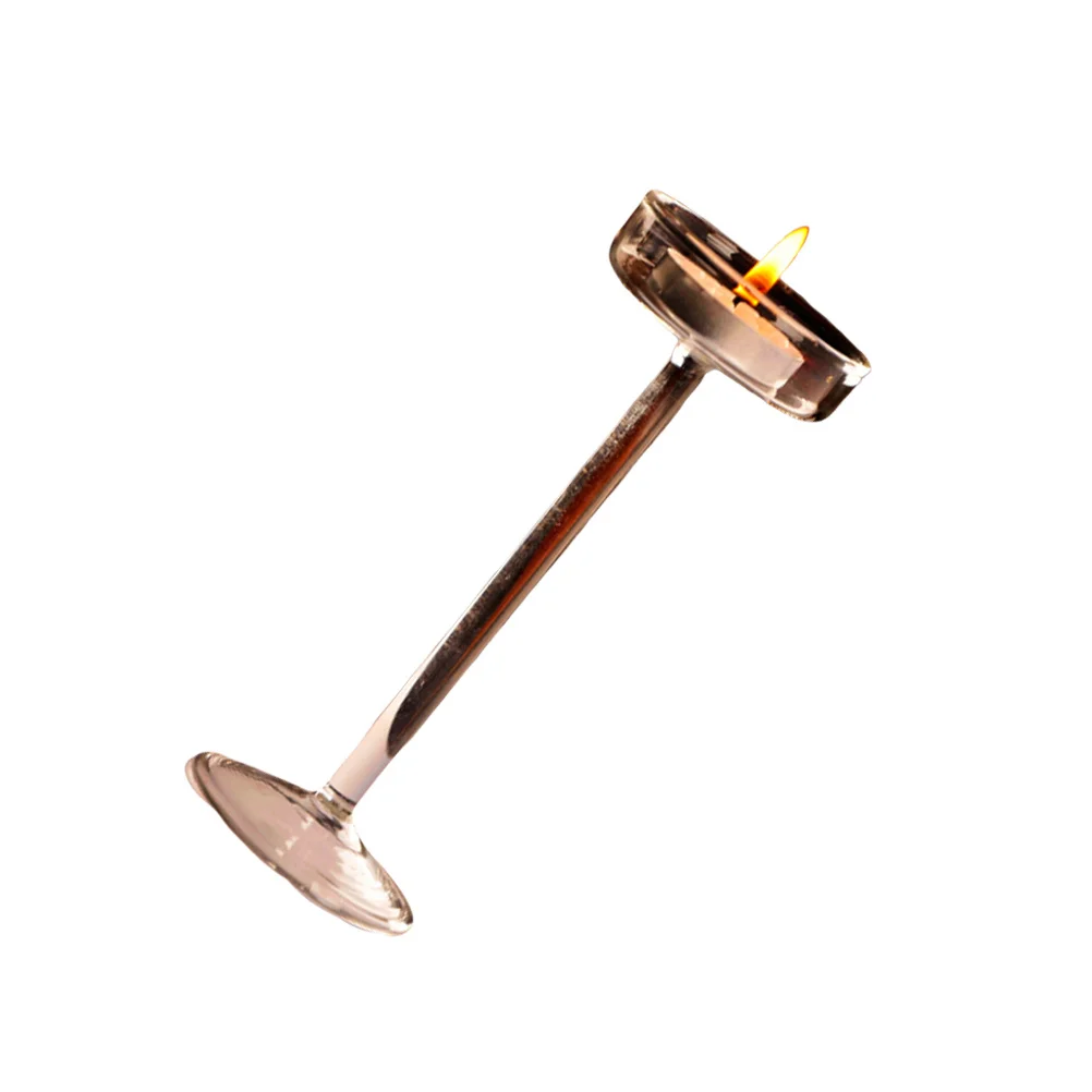 

18.5cm Vintage European Style Glass Holder Blown Glass Tea Light Stand Suitable for Wedding Spa Aromatherapy Home