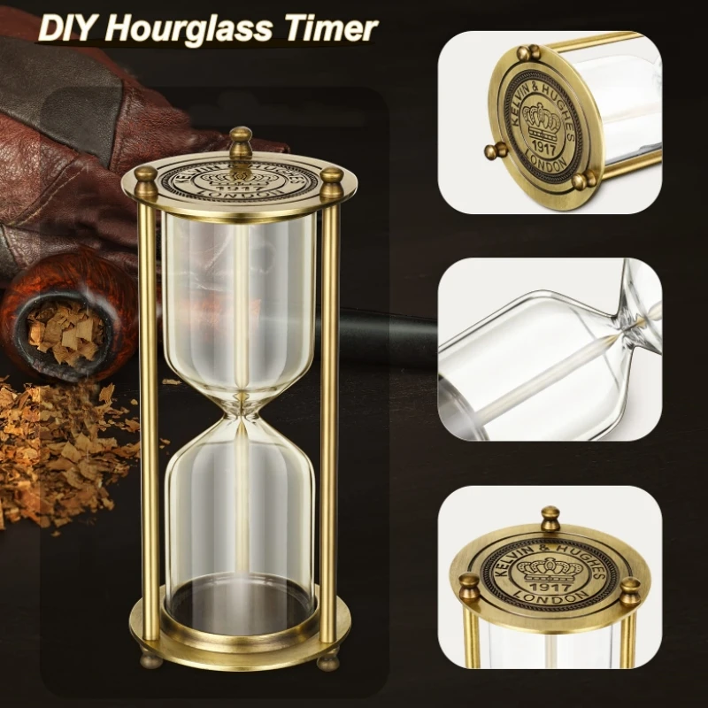 Homemade Hourglass Crown 1917 Sand Empty Bottle Timer Birthday Gift Creative Decor DIY Metal Sandglass Home Desktop Accessories