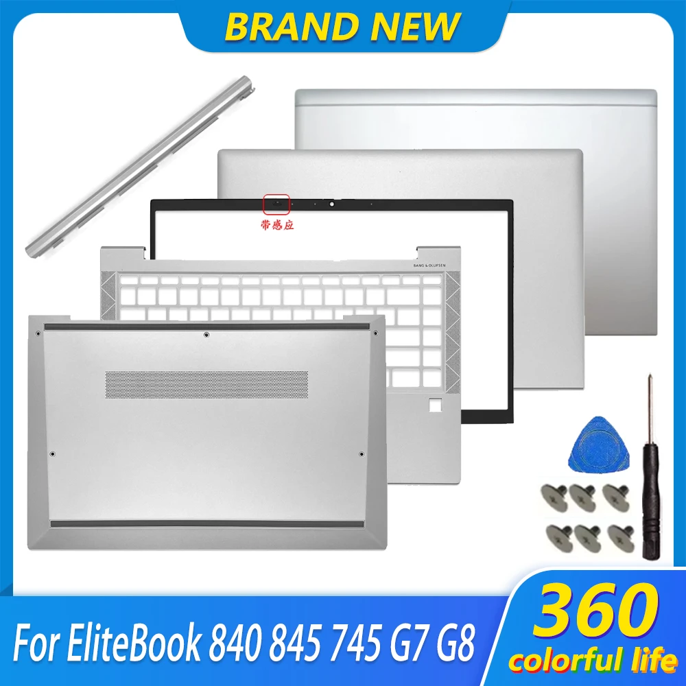 NEW For EliteBook 840 G7 845 G7 745 G7 LCD Back Cover Front Bezel Palmrest Upper Case/Bottom Lower Cover Housing Cover Silver