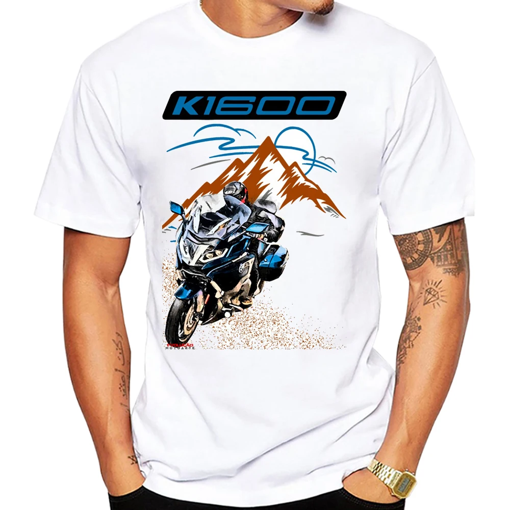 

K1600 Motor Adventure Riding T-Shirt Summer Men Short Sleeve Motorcycle Sport Ride TShirt Hip Hop White Casual Boy Rider Tees