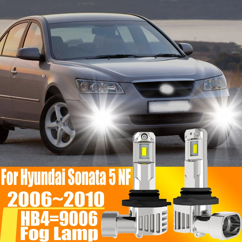 2pcs HB4 9006 Led Fog Light Canbu Car Bulb High Power Xenon White Headlight Diode Lamp 12v 55w For Hyundai Sonata 5 NF 2006~2010