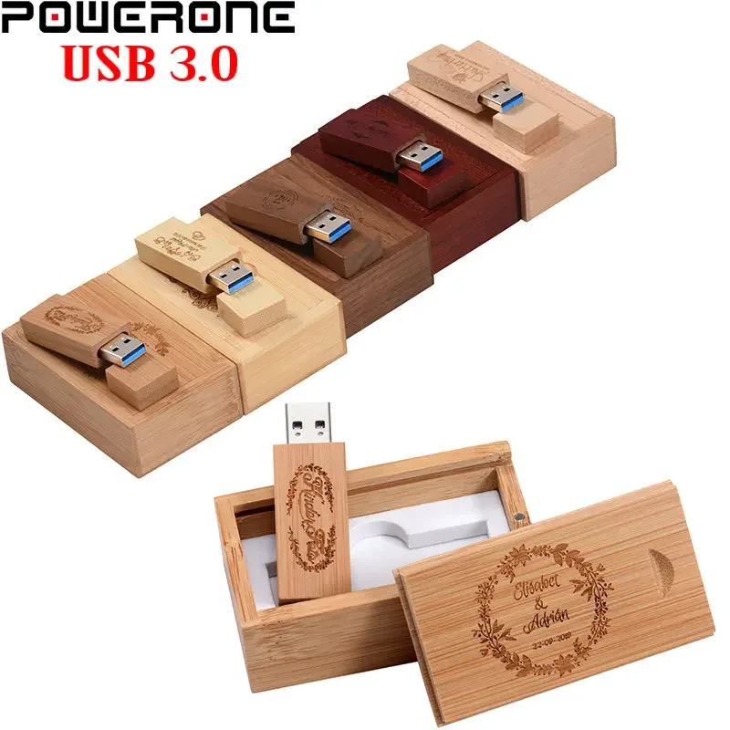 

Free Custom Logo USB 3.0 Flash Drives 128GB Wooden with Box Pen Drive 64GB Wedding Gift Pendrive 32GB Memory Stick 16GB 8GB 4GB