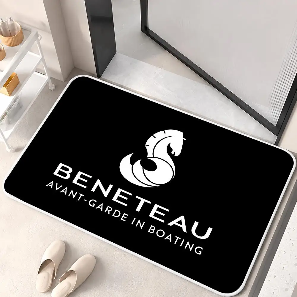 B-Beneteau COOL Logo Floor Mat Flannel Rug Soft Non Slip Washable Door Mat For Bathroom Bedroom Kitchen Home Decor