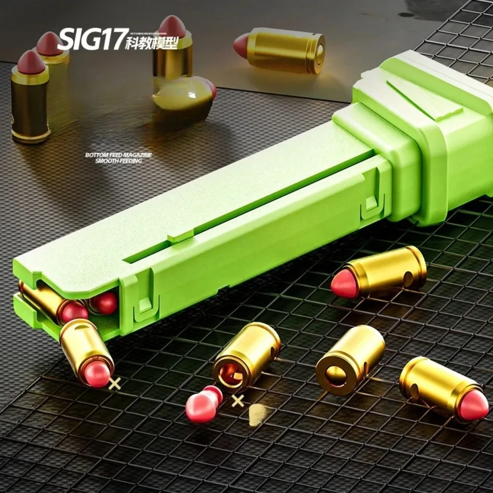 G17 Pistol Shell Throwing Toy Gun Continuous Firing Blowback Soft Bullet Gun Empty Hanging Christmas Gift for Children Adult