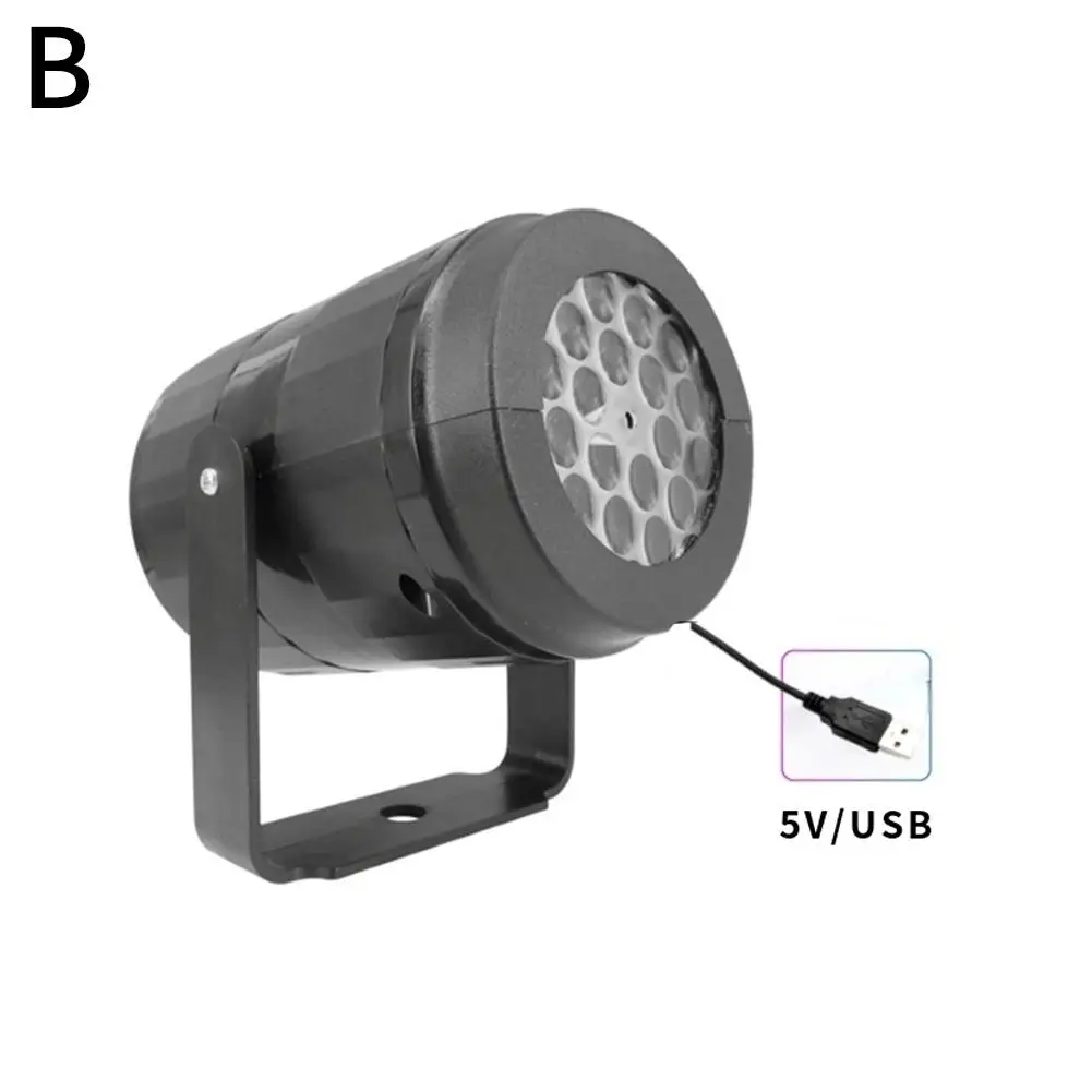 5V USB Christmas Color Pattern Snowflake Projection Rotating Dance 16pattern Table Rainbow Lamp Atmosphere Festival Lamp Ou A9R7