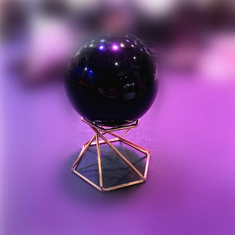 L21A โลหะสำหรับเลนส์คริสตัล Ball Sphere Globe ผู้ถือ Swirl ขาฟองน้ำแต่งหน้า Organizer Rack Home Decor