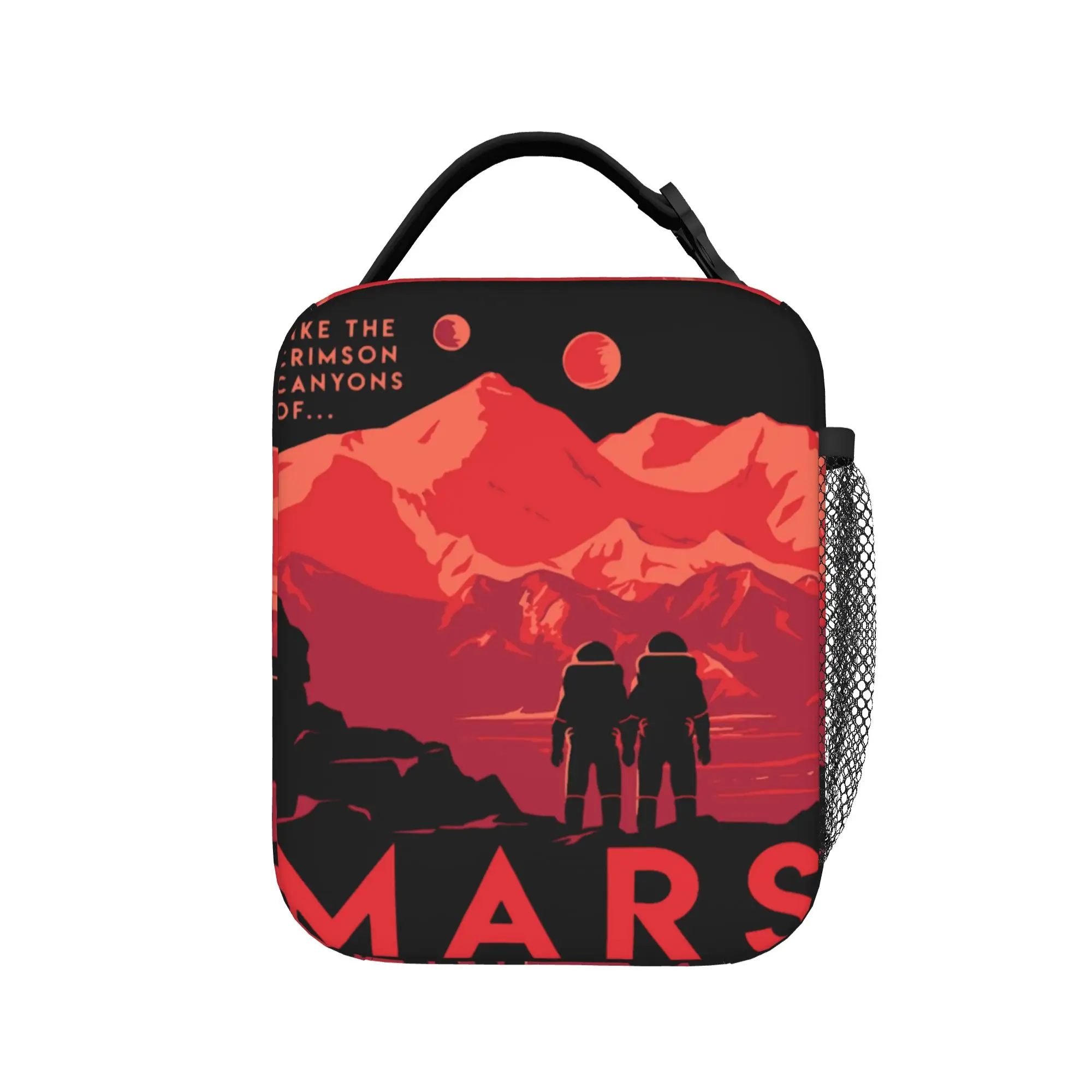 Hike the Crimson Desert canyons of Mars National Park Insulated Lunch Bag Cooler Bag Reusable,Lunch Container Tote Lunch Box