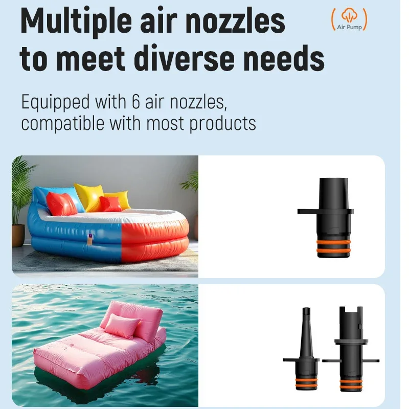 Rechargeable Wireless Electric Air Pump High Volume Portable Inflator Dual Function Boat Air Compressor for SUP Inflatable Pumps
