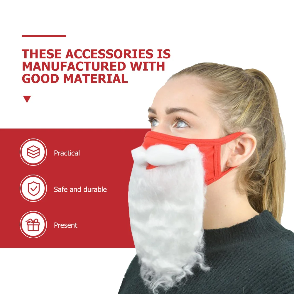 1 Juego de cejas y barba de Papá Noel, sombrero de Navidad, accesorios para disfraz de Papá Noel, accesorios para fotografía de fiesta de Cosplay de Navidad