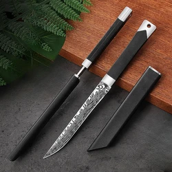 BAKULI-1/2pc Silver Stripe Black Samurai Knife, Sharp High Hardness EDC Knife, Outdoor Cutting/Fishing Knives