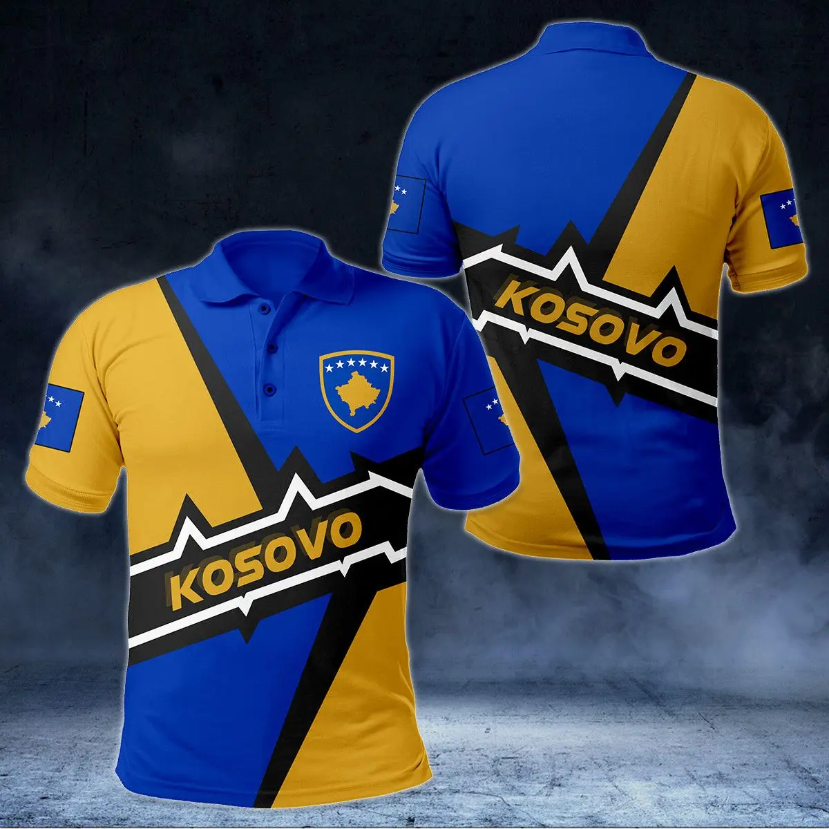 Custom Name Kosovo Shield Graphic Polo Shirt Summer Casual Unisex Pullover Cool E-Sports Jersey Oversized Short Sleeve Tops