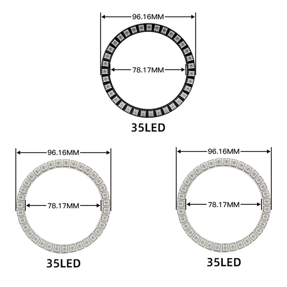 Flexible Display Module DC12V 3Pin WS2815 Matrix Panel Screen with LED Ring Individually Addressable And 28-Key Music Controller