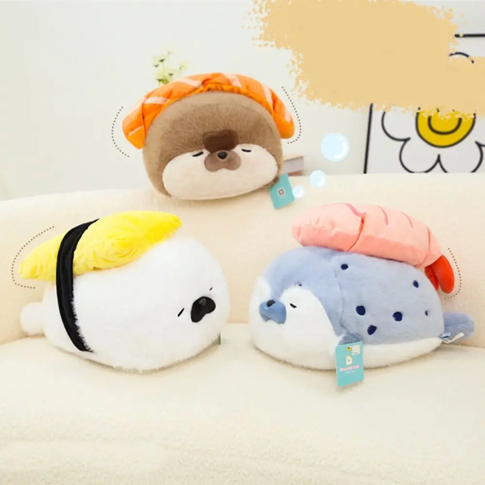 Kawaii Plush Fluffy Doll 11CM/40CM Brown/Blue/White Keychain Sea Otter Bag Ornaments