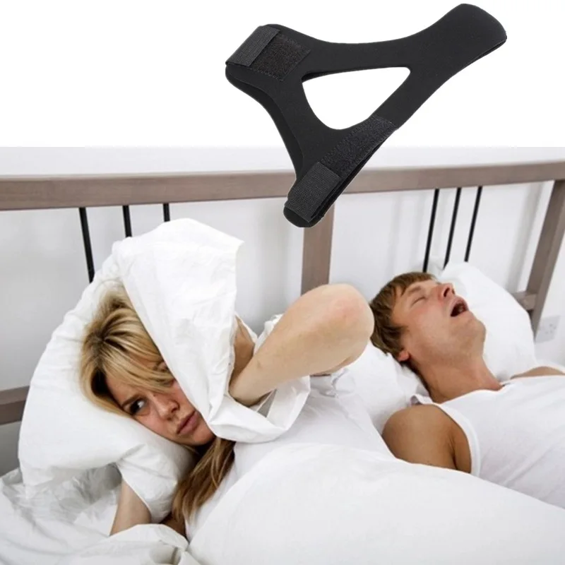 Sabuk Anti dengkur tali dagu segitiga hadiah pelindung mulut untuk wanita pria lebih baik perban penghenti dengkul kesehatan bantuan tidur