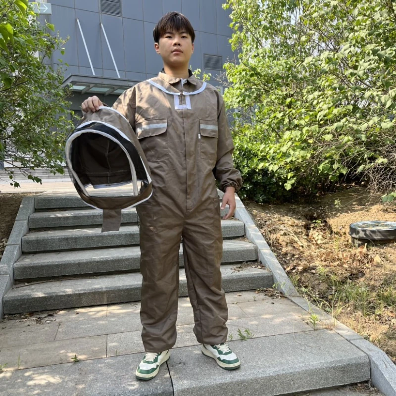 Full set of one piece breathable bee keeping clothes, thickened protective clothing, protective clothing, keeping Hooded clothes view 2
