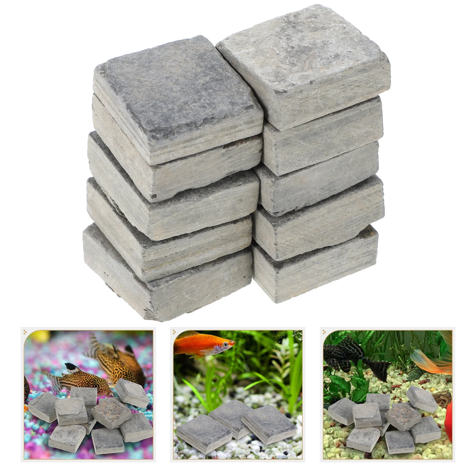 

10 Pcs Fish Tank Decorative Bricks Aquarium Decorations Rocks Landscape Stone Basking for Turtle