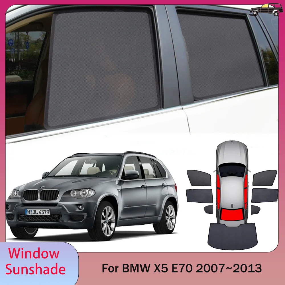 

Для BMW X5 E70 2007 ~ 2013 2008 2009 2010 2011 2012 Автомобильная магнитная сетка, солнцезащитный козырек для бокового окна, защитный козырек от солнца, аксессуары
