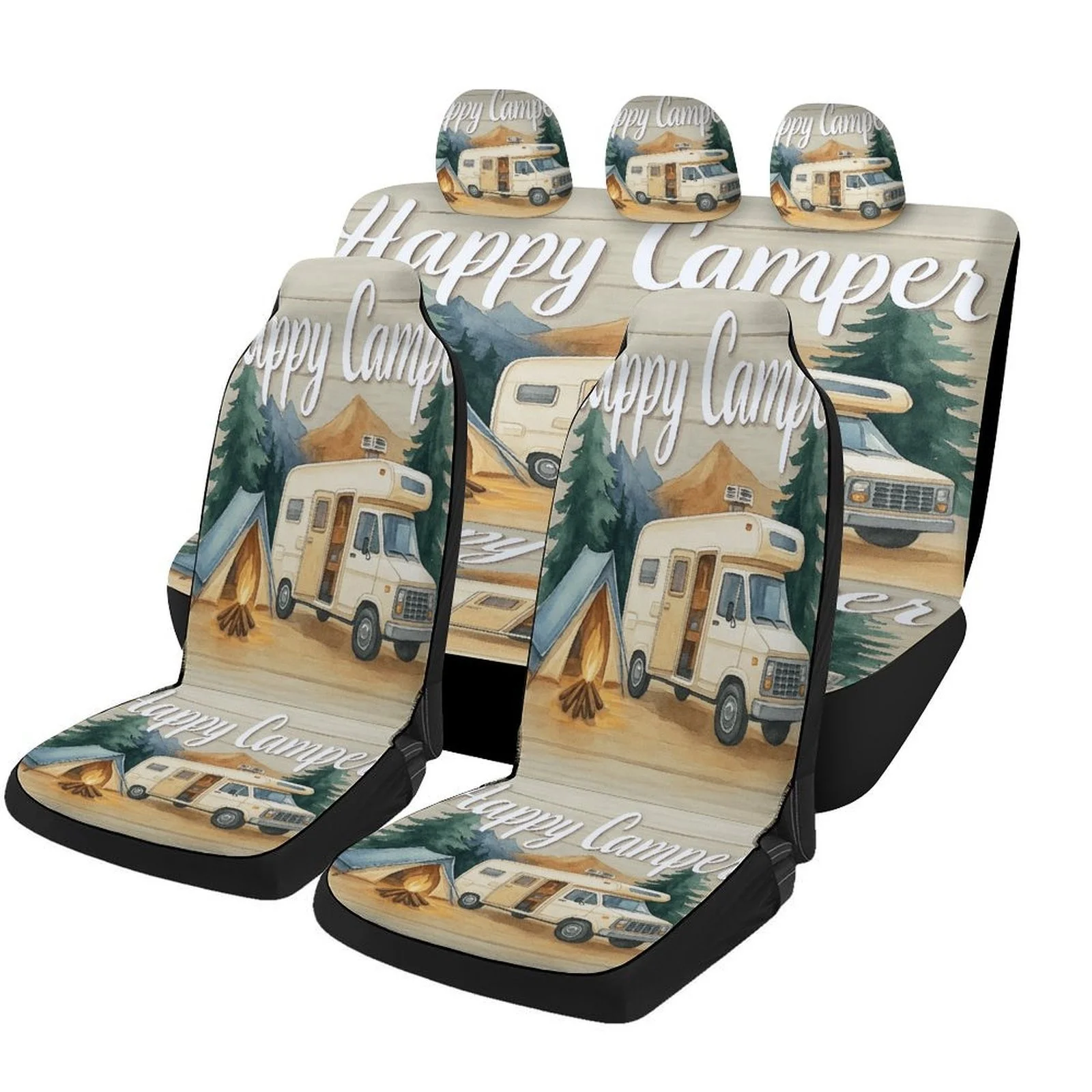Set Of Car Seat Covers Designed For A Joyful Camping Experience, Stylish And Cozy Covers For Car Seats, Complete Set Suitable Fo
