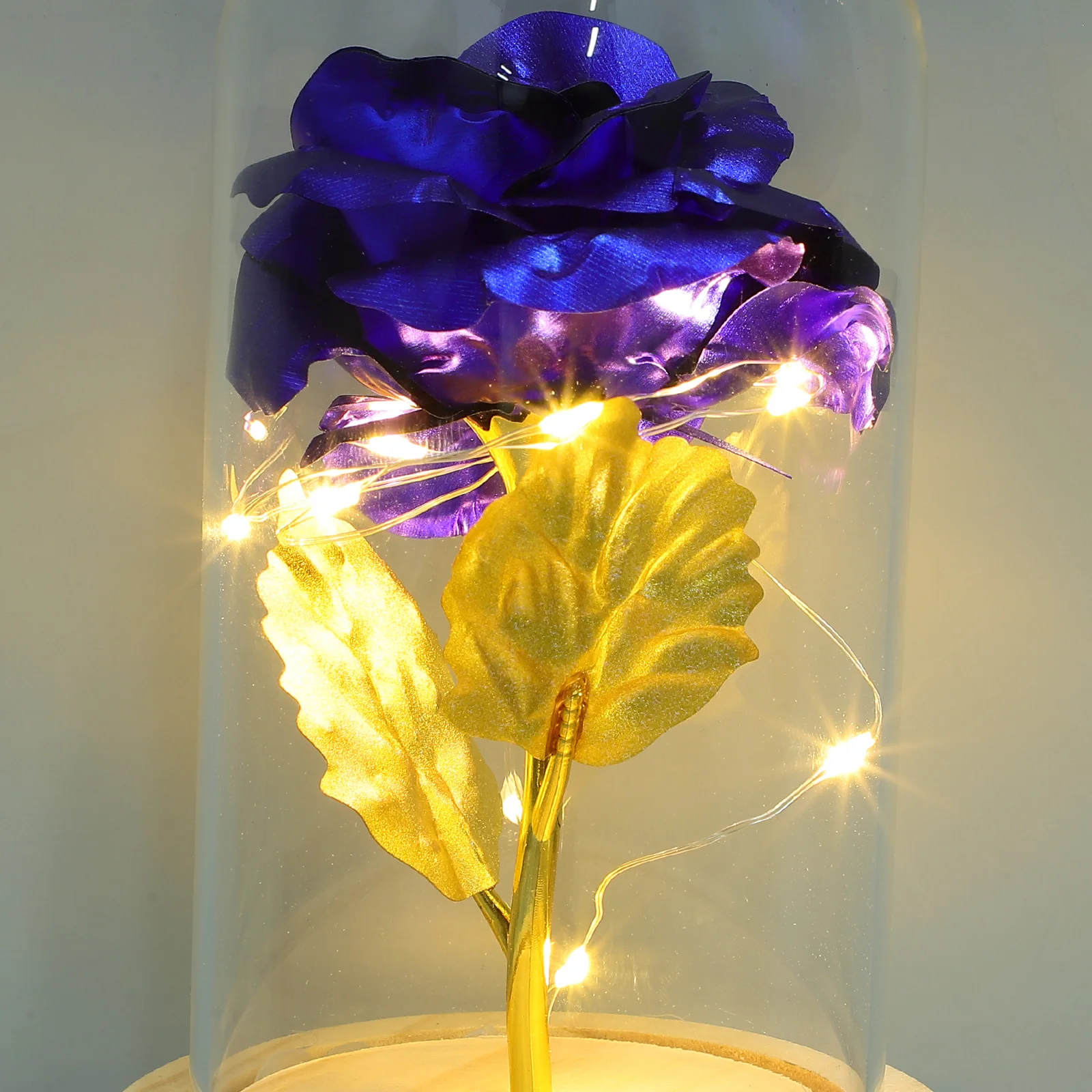 

Led Preserved Flower Glass Dome Decor 3 Aaa Batteries Not Included Immortal Flower Ornament For Home