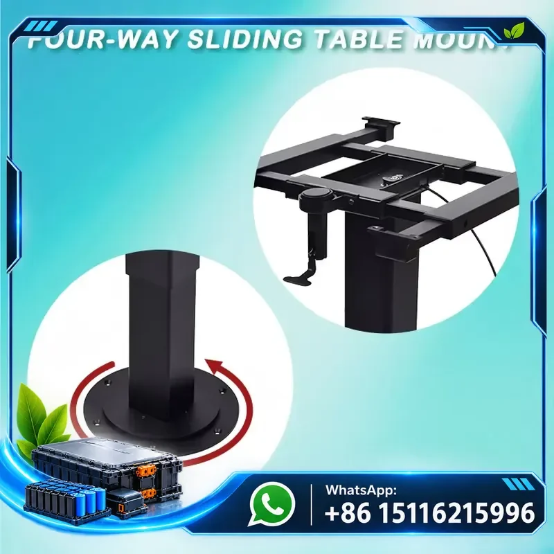 JDA 360-degree rotating caravan table base 4-way sliding telescopic crank adjustable steel column 740mm, suitable for