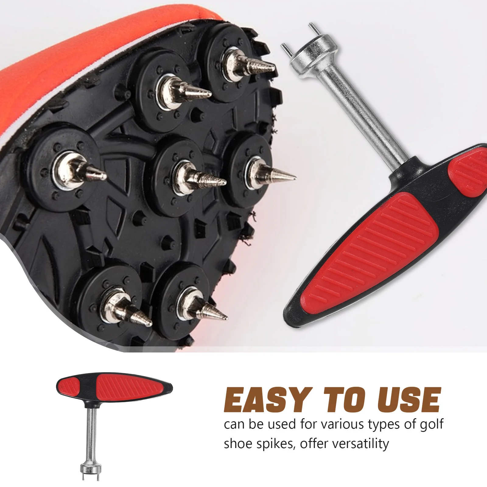 Golf Shoes Spike Wrench Stainless Steel Universal Cleat Removal Tool for Easy Installation Replacement and Maintenance of Golf