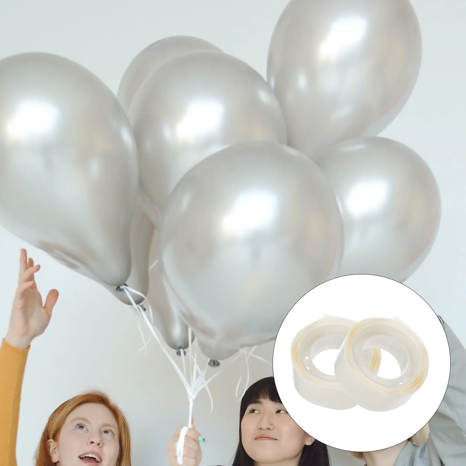 20PCS Balloon Clear Labels Double Sided Adhesive Stickers Removable Points Strong Tape Practical Decor Photos