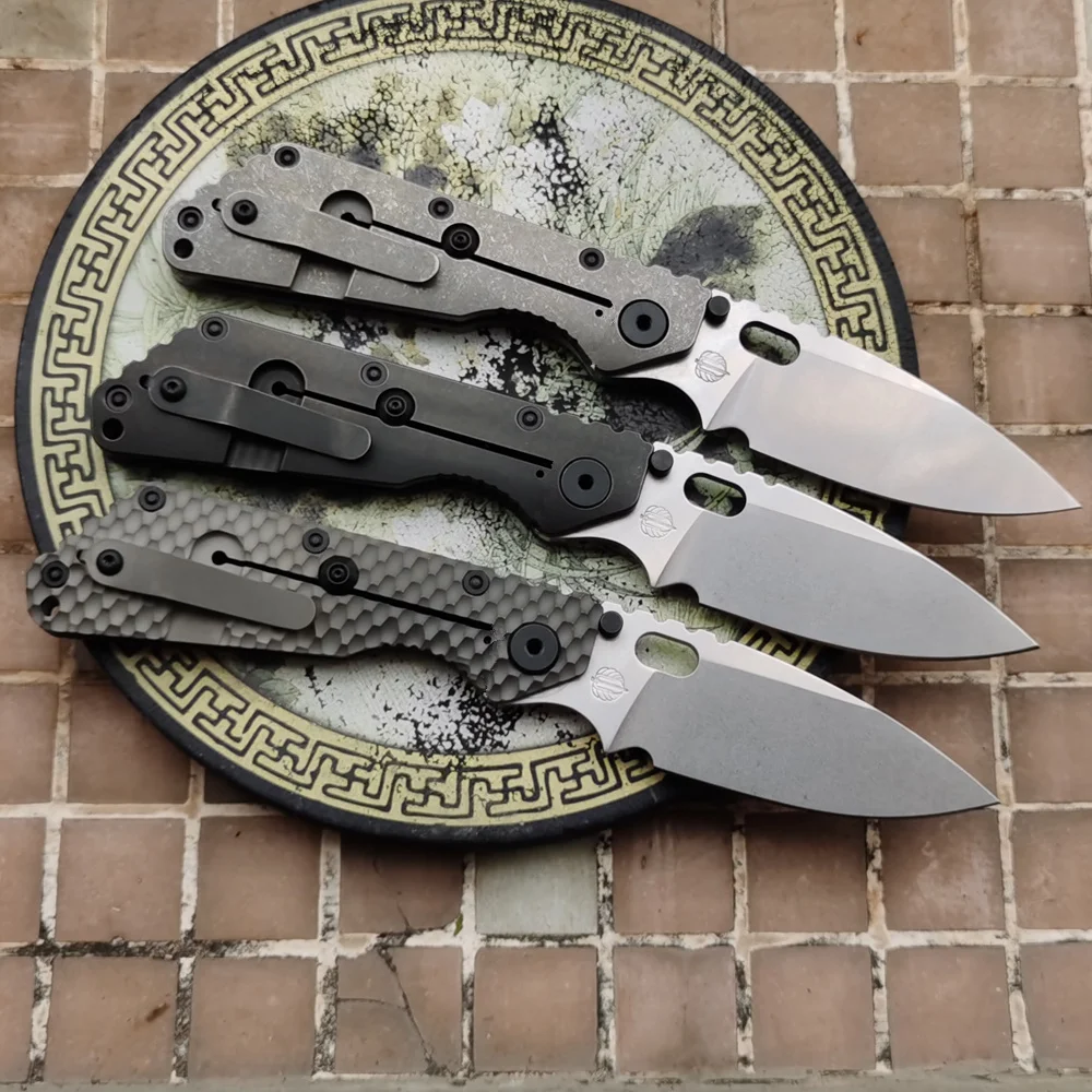 JUFULE 2024 SMF Carve Strider Logo AUS10 titanio fibra di carbonio rondella di rame coltello pieghevole campeggio caccia pesce strumento EDC all'aperto