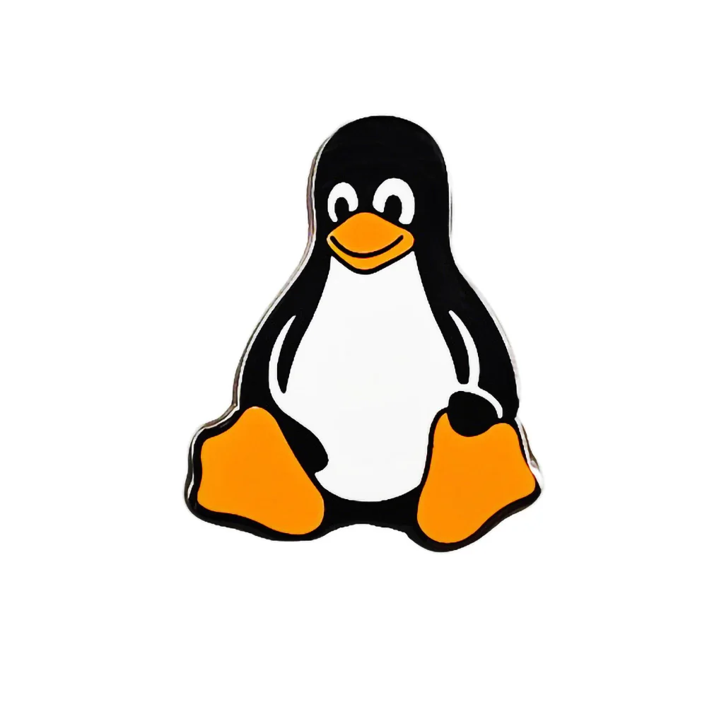 Linux Penguin Tux Enamel Pin Cute Cartoon Animal Brooch Programmer IT Engineer Geek Nerd Badge Jewelry Gift for Backpack Clothes