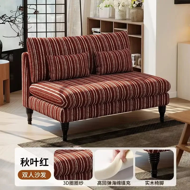 SA-11  French antique retro sofa simple bedroom small sofa living room B & B hotel fabric sofa chair