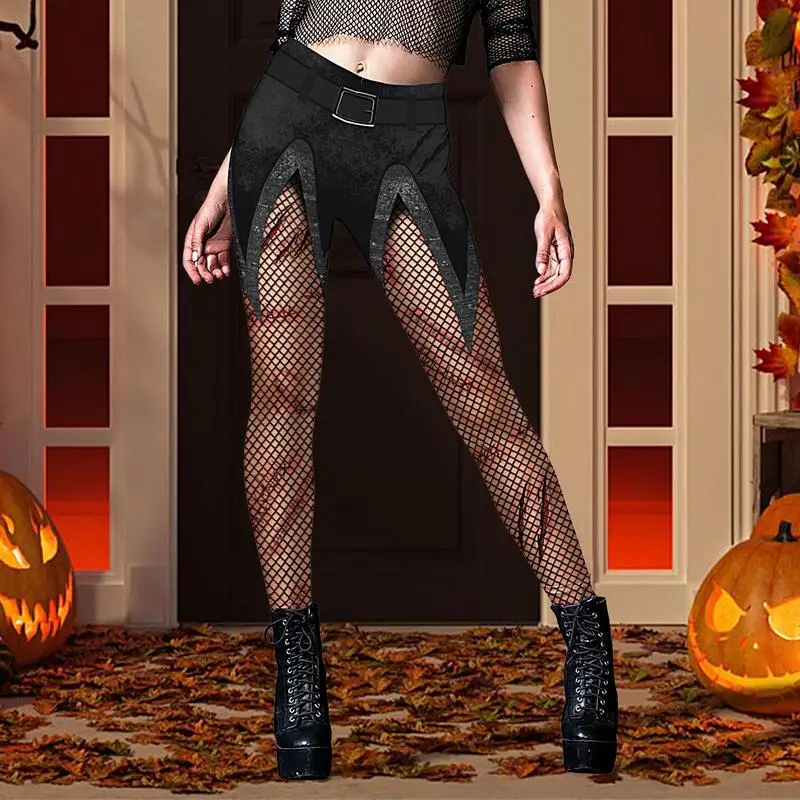 Halloween-legging voor dames Halloween-yoga-legging Zachte 3D-pompoenbroek Gestreepte dames Halloween-legging Halloween-joggingbroek