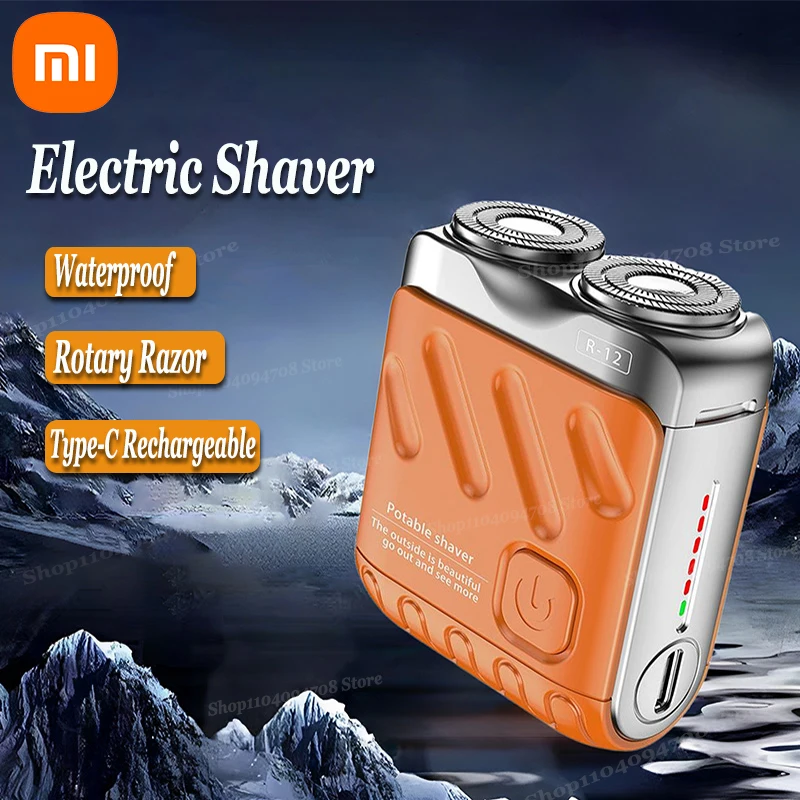 Xiaomi Men Electric Shaver Waterproof Type-C Rechargeable Mini Travel Rotary Razor Portable Hair Beard Trimmer Remover Tool